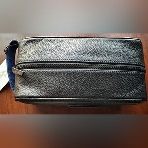 Robert Graham Black Leather Dopp Kit/ Toiletry Bag NWT